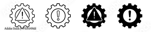 Process or failure icon set. Technical problem, repair or maintenance symbol. Vector
