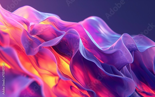 Glowing organism background, coral shaped organic forms. Magenta and purple wallpaper