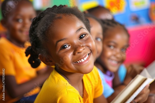 group of black African children at school