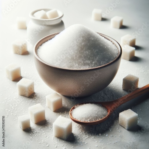 sugar in a bowl on white
