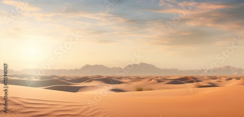 Surreal desert plain with hyper-realistic  luminescent sand  capturing the intricate play of light and shadow in every grain. Radiance.