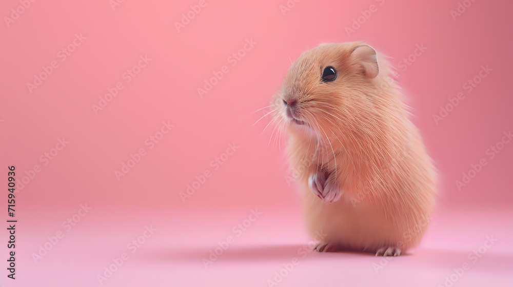 hamster on a pink background