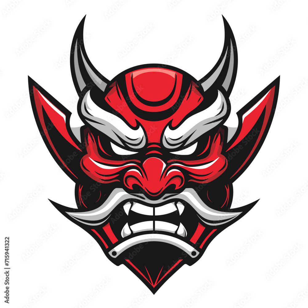 Esport vector logo Japanese demon mask, icon, vector, sticker, head, badge, sign Esport vector logo Japanese demon mask, icon, vector, sticker, head, badge, sign