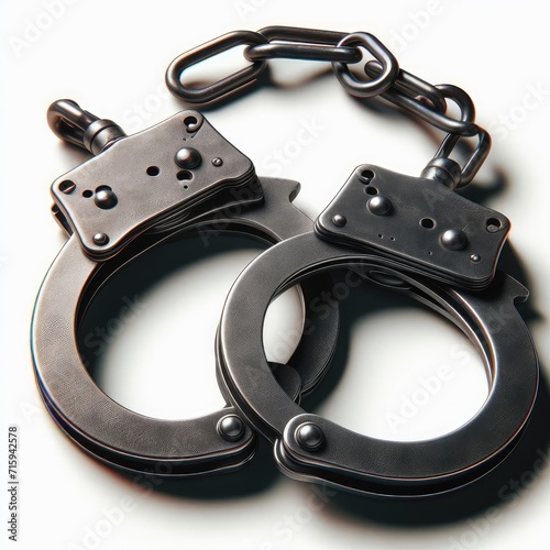 handcuffs on white background 