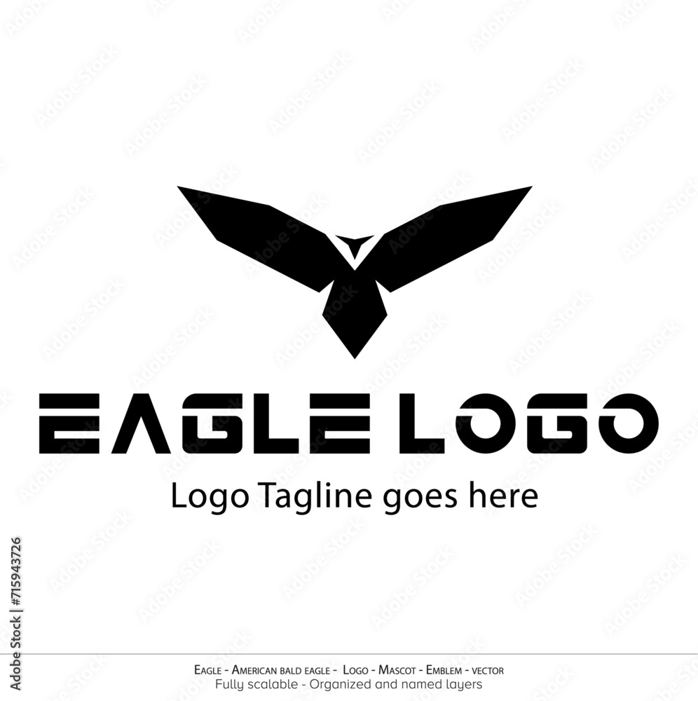 Eagle Logo, Flying Bird Emblem. dove mascot. American Bald Eagle silhouette logo. Minimal design, minimalistic logo vector Eagle Logo, Flying Bird Emblem. dove mascot. American Bald Eagle silhouette logo. Minimal design, minimalistic logo vector