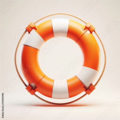 life buoy on white background 