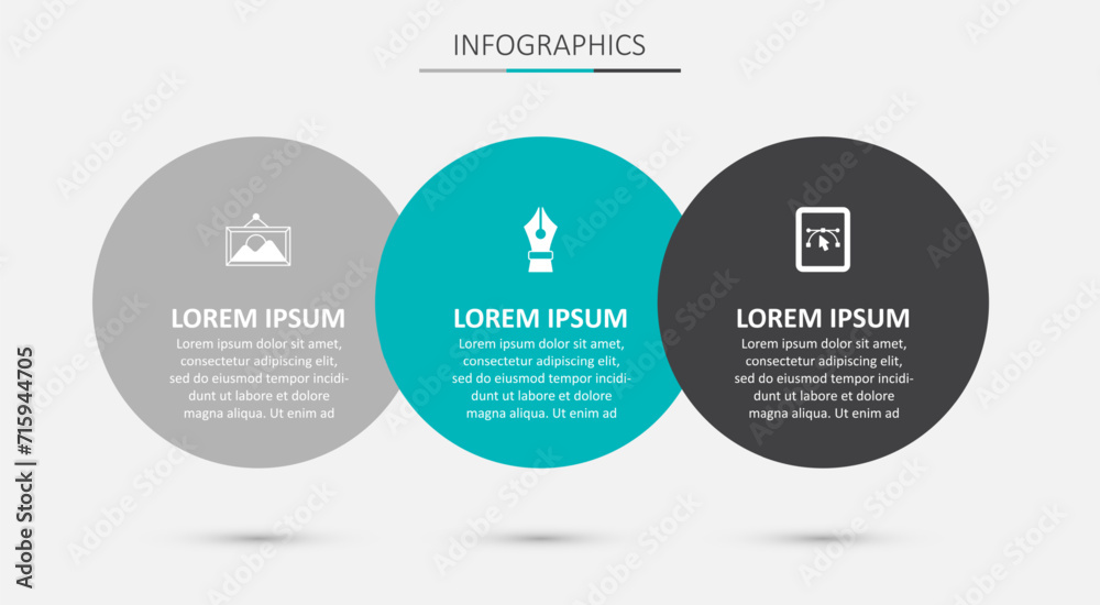 Set Fountain pen nib, Picture landscape and Computer with design program. Business infographic template. Vector Set Fountain pen nib, Picture landscape and Computer with design program. Business infographic template. Vector