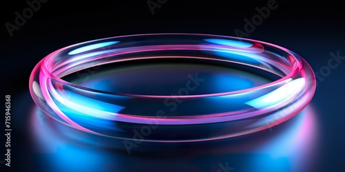 Neon Ring Pink Blue, Abstract background