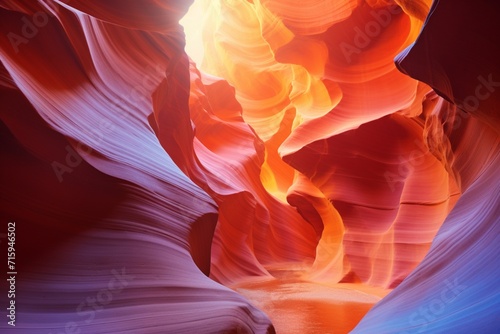 Mesmerizing Sunlit Canyon Walls with Layers of Colorful Rock.