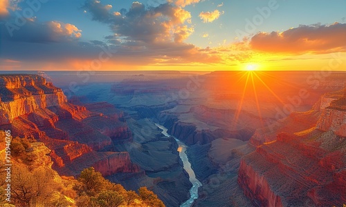 Obraz na płótnie Sunset over Big Canyon inspired by National Park in Arizona