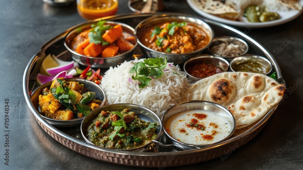Indian platter thali - Indian food set Indian platter thali - Indian food set