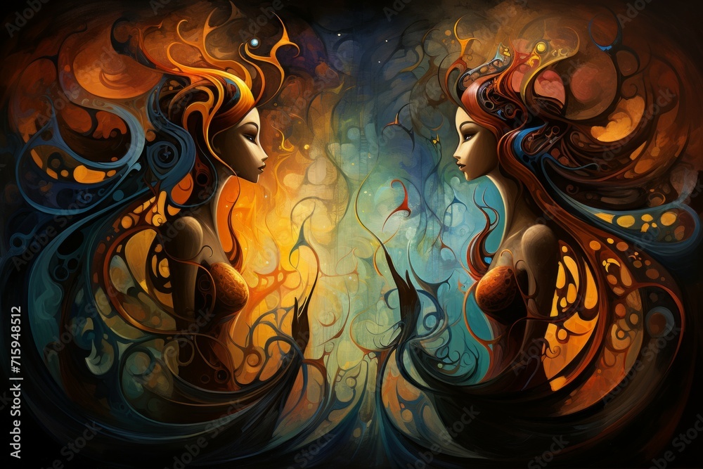 Obraz premium Enigmatic soul weavers - Generative AI