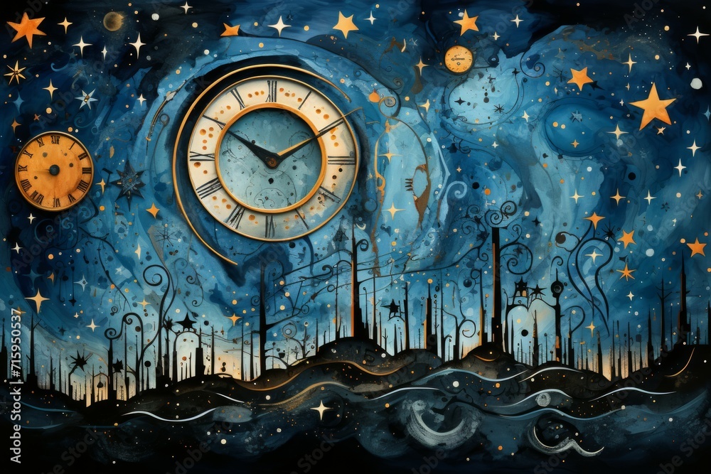 Obraz premium Harmonious celestial harmonicas - Generative AI