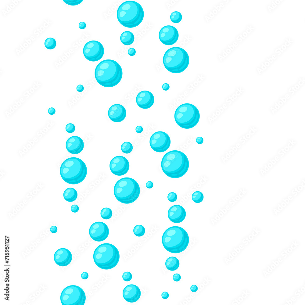 Pattern with turquoise bubbles. Abstract air balls in liquid.