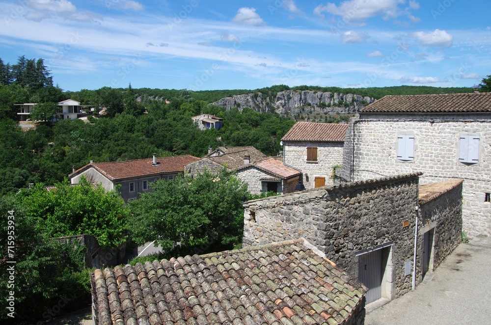 Ancient village of Balazuc in Ardeche in the South East of France, in Europe Ancient village of Balazuc in Ardeche in the South East of France, in Europe