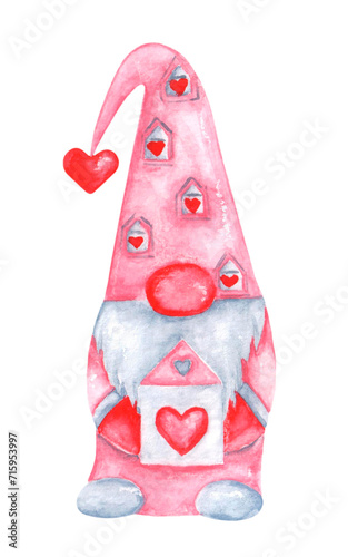 Quadro em tela Gnome with a house