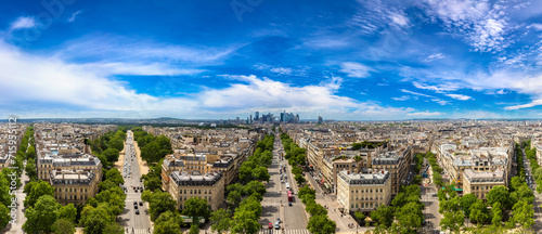 Panorama of aerial view of Paris, France