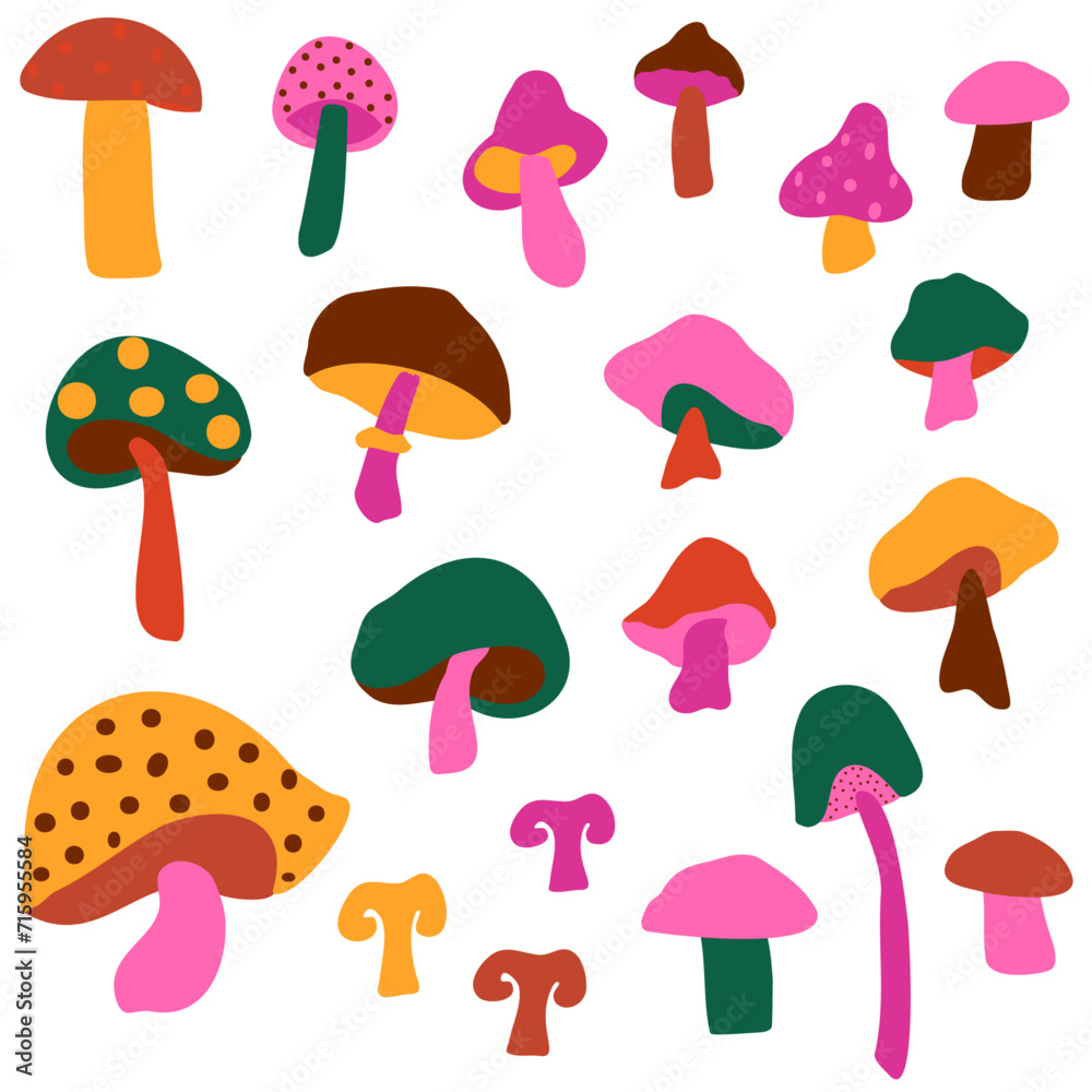 Retro Mushroom Collection No.1