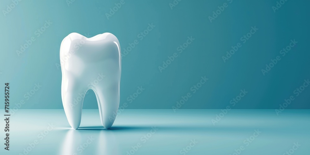 White tooth on blue background with space for copy White tooth on blue background with space for copy