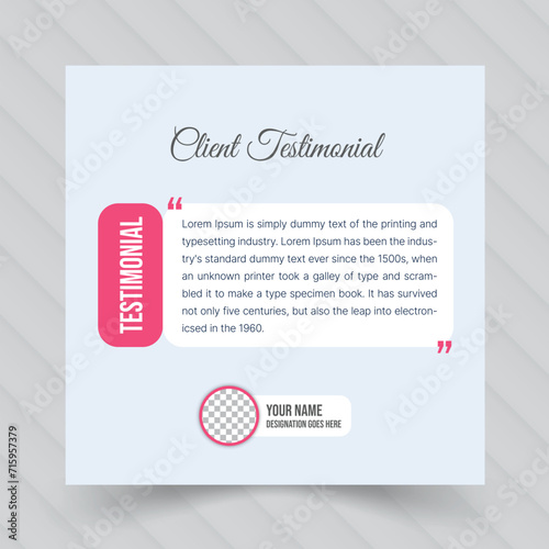 Minimalist testimonial design in vector