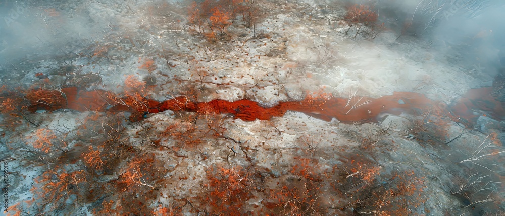 Aerial photo, autumn meets the First snow in the mountains Aerial photo, autumn meets the First snow in the mountains