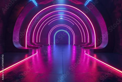 Neon lighting in a futuristic style