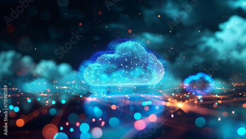 an image of modern cloud computing Generative AI © SKIMP Art