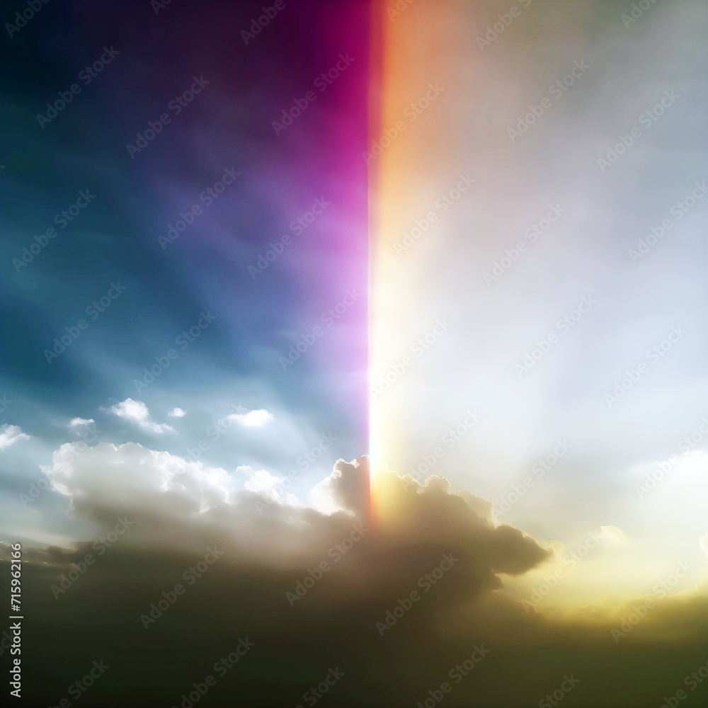 light pillar striking through a single cloud light pillar striking through a single cloud