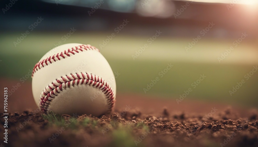 close up view of baseball at the field
