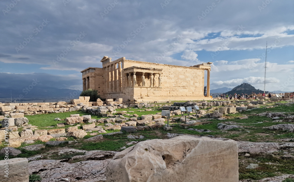 Wonderful views of the Acropolis on a hill in Athens with far-reaching views in great weather
