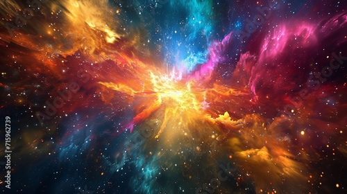 Abstract color universe explosion cool creative background art 