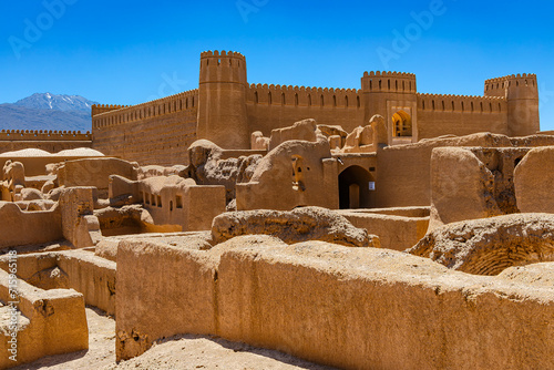 Iran. Rayen city, Kerman province. Rayen Castle is example of Persian fortress architecture, built of mudbrick in the 10th century AD photo