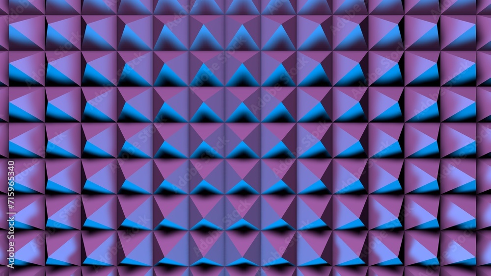 Fototapeta premium 3d background. Abstract background with spikes. Geometric elements for design. Pyramids close-up. Abstract background texture. Triangular stylish texture. Modern triangular background