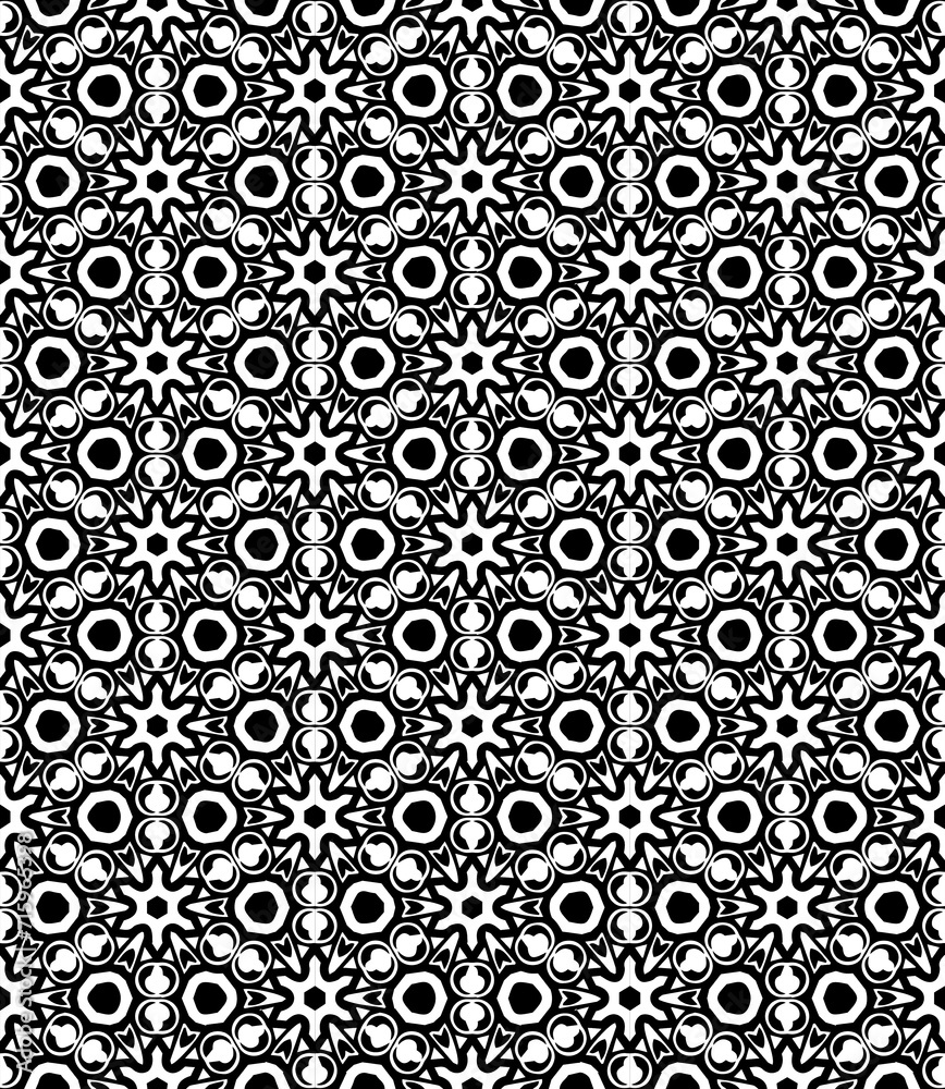 Black seamless abstract pattern. Overlay for background and backdrop. Ornamental design. PNG graphic illustration with transparent background.