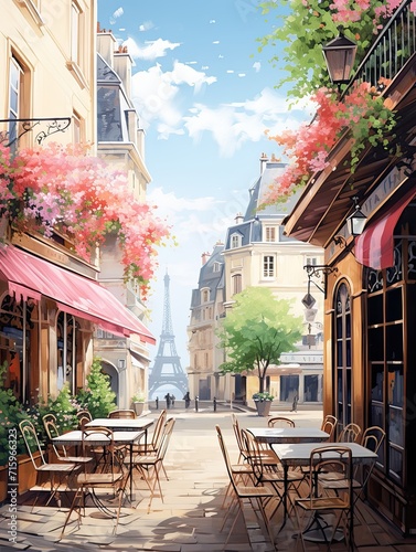 Elegant Parisian Streets and Exotic Tropical Beach Art: Captivating Parisian Resorts and Unforgettable Summer Scenes