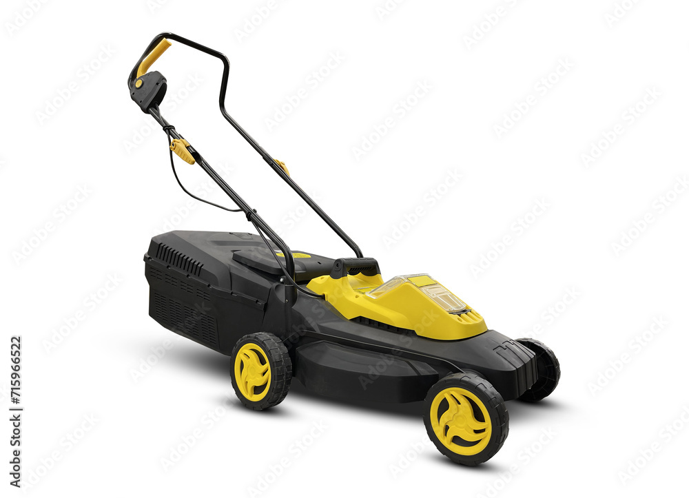 Electric lawnmower on isolated background Electric lawnmower on isolated background