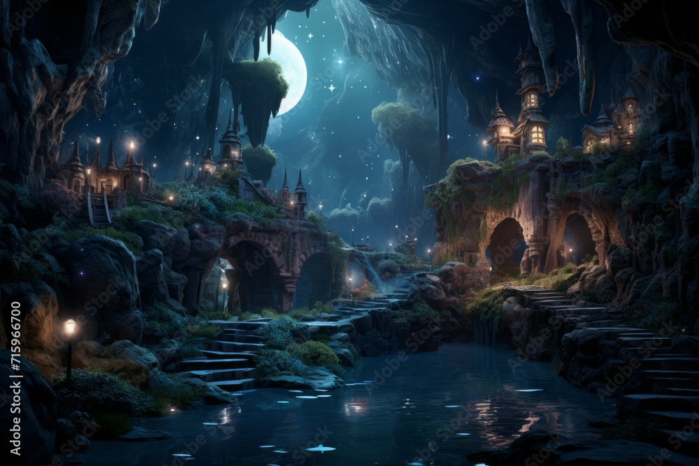 Mysterious starlight caves - Generative AI Mysterious starlight caves - Generative AI