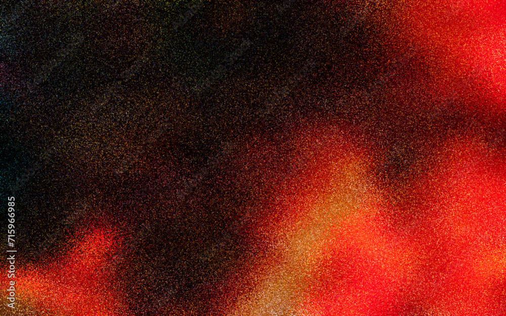 Grainy red, orange, and black colors gradient background with noise or grunge texture effect. Abstract dark grainy color gradient. Grunge texture background. Grainy dark background. Copy space.