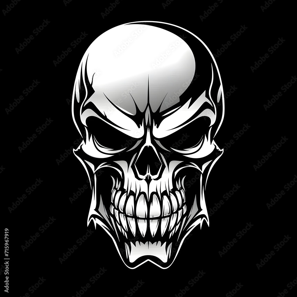 Fototapeta premium A Skull Logo, Gaming vector art logo - Generative AI
