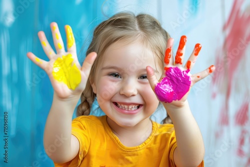 Happy smiling playing kid w...