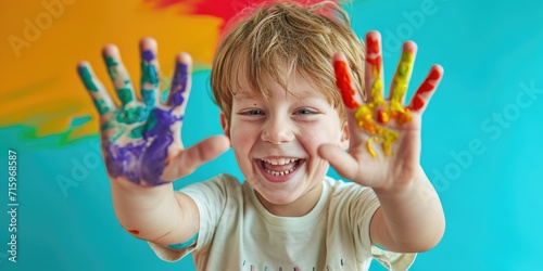 Happy smiling playing kid w...