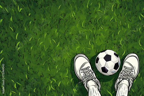 Football cartoon with happy feet.
