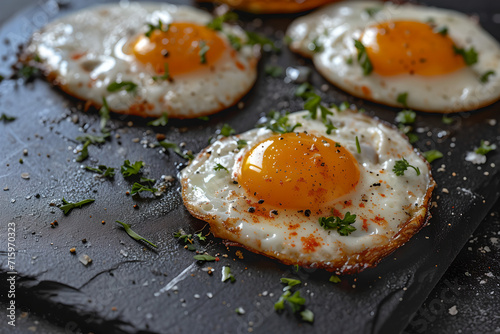  fried eggs, over easy, sunny side up