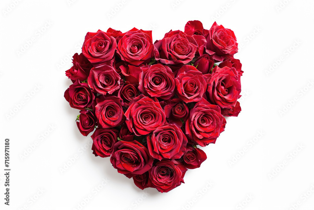 White background of hearts from red roses White background of hearts from red roses