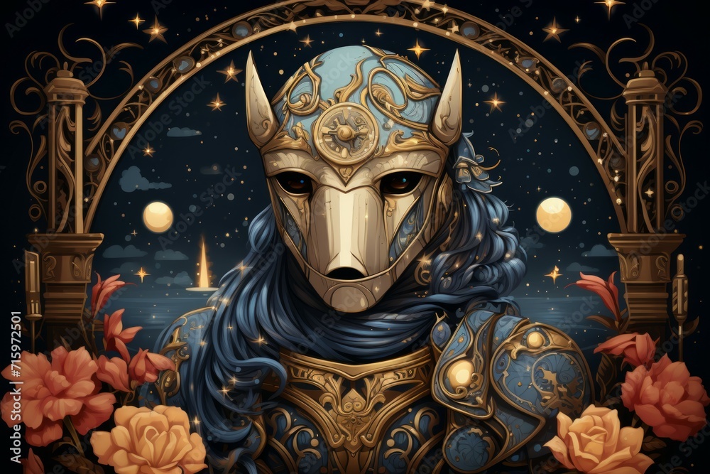 Obraz premium Stoic and honorable knight - Generative AI