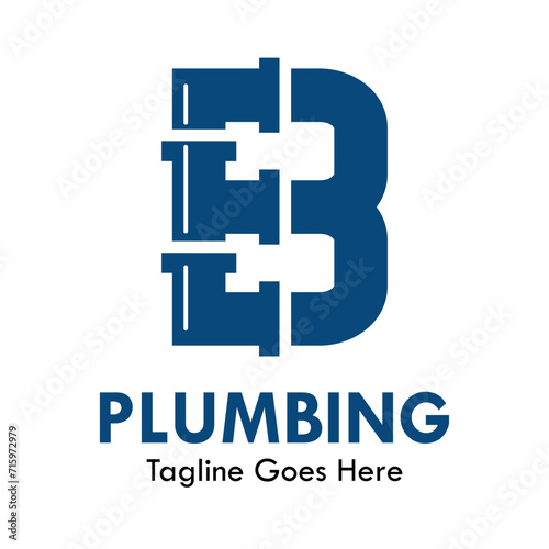 Plumbing logo design template illustration. there is font b. suitable for industrial, label product