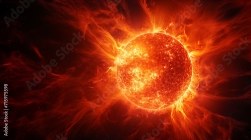 Hypnotic Solar Flare Emanating Monumental Energy, a Cosmic Spectacle of Nuclear Fusion and Astral Power
