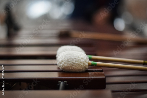 MARIMBA Y BAQUETAS DE PERCUSIÓN