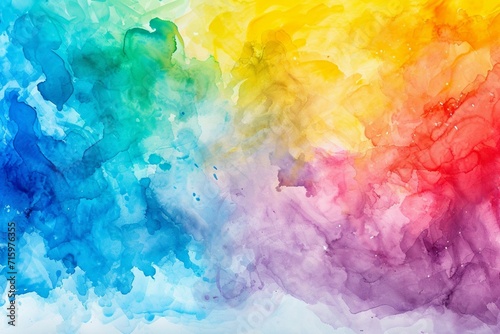 watercolor painting of rainbow colors  abstract art background  wallpaper  design resource  art over white background