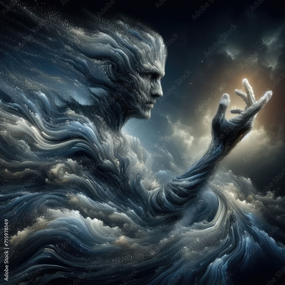 water hand, life of the sea